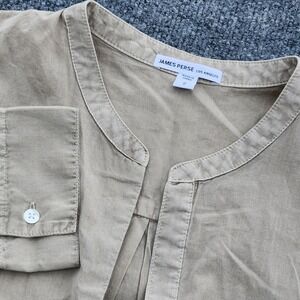 womens James Perse Vneck plunge long sleeve tunic top shirt Casual cotton sz 2 M